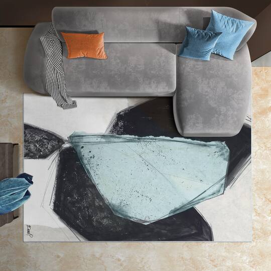 Empire Art Direct 5ft. x 7.5ft. Simply Shapes II B Tapis D'Art Washable Geometric Area Rug